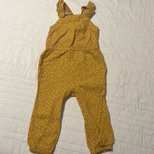2t Old Navy mustard yellow with white pattern girl jumpsuit